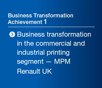 Business transformation achievement 1 Business transformation in the commercial and industrial printing segment — MPM Renault UK