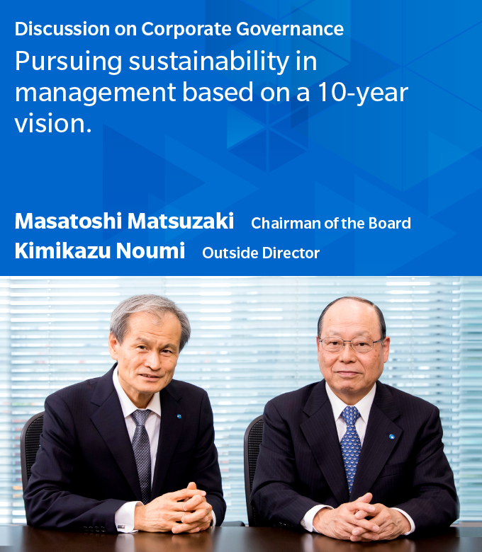 Pursuing sustainability in management based on a 10-year vision