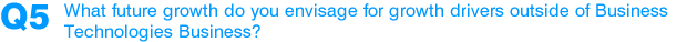 Q5: What future growth do you envisage for growth drivers outside of Business Technologies Business?