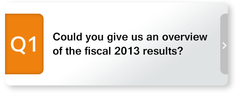 Q1 Could you give us an overview of the fiscal 2013 results?