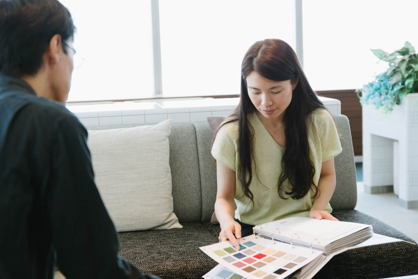 Photograph: Choosing fabric for seats