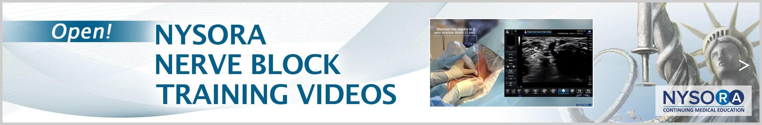 -OPEN!- NYSORA NERVE BLOCK TRAINING VIDEOS