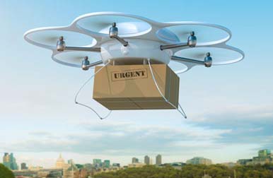 Drones, logistics robots, auto-guided vehicles (AGVs)