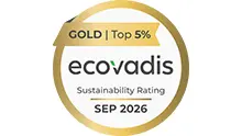 Figure showing that Gold certification has been obtained in the EcoVadis Sustainability Ratings