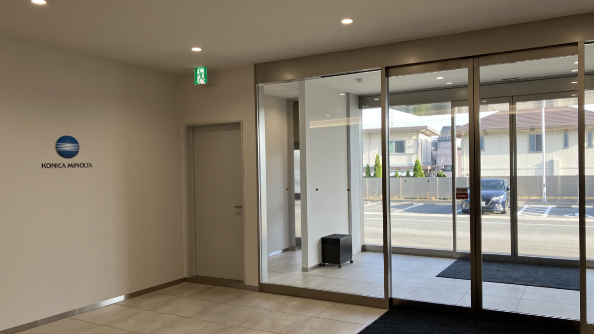An emergency exit provided beside the automatic door at an entrance