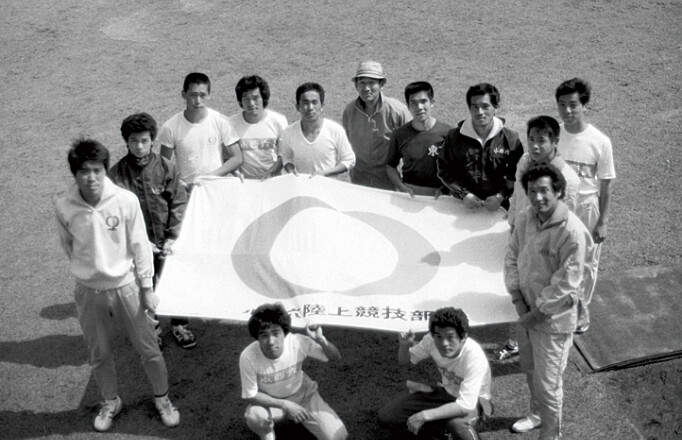 1977年3月、強化合宿（小田原市城山陸上競技場）。