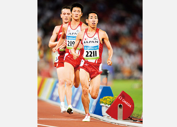 2008年北京五輪で10000mを走る松宮隆行。（写真提供：フォートキシモト）