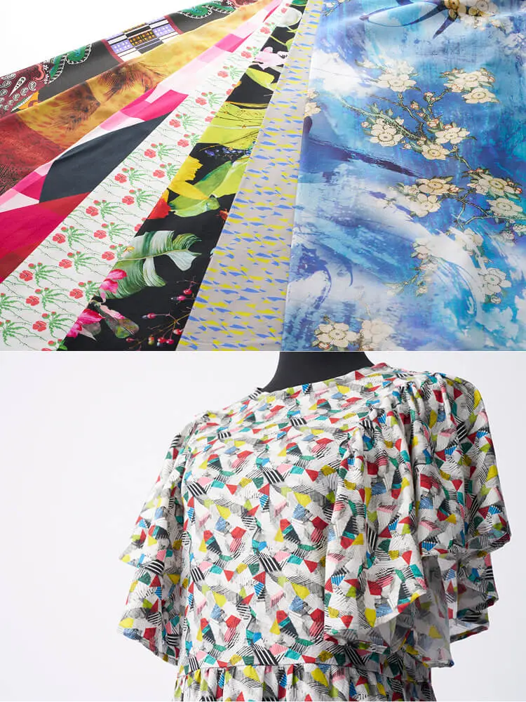 「NASSENGER10」でプリントされたテキスタイルとサンプル衣装