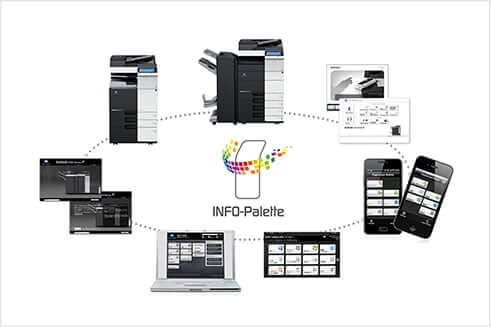 さまざまな製品に展開している「INFO-Palette」のユーザーインターフェイスの写真です。