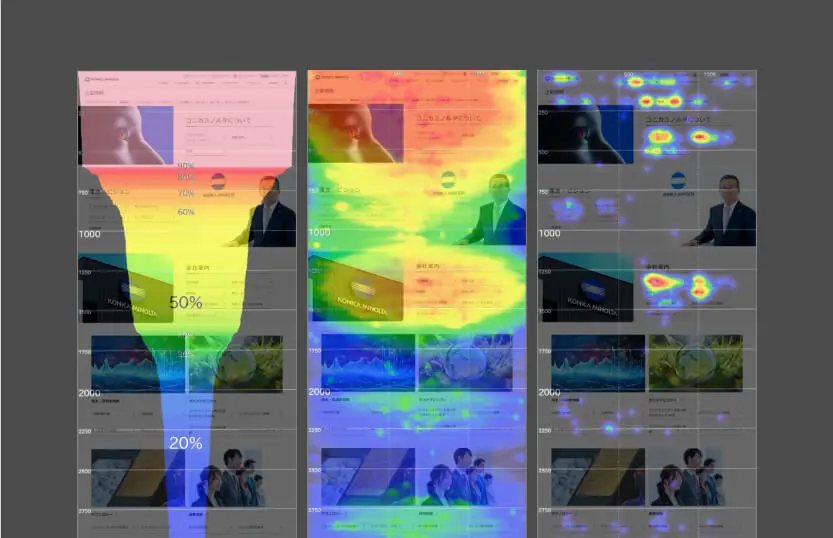 ヒートマップを確認している様子
