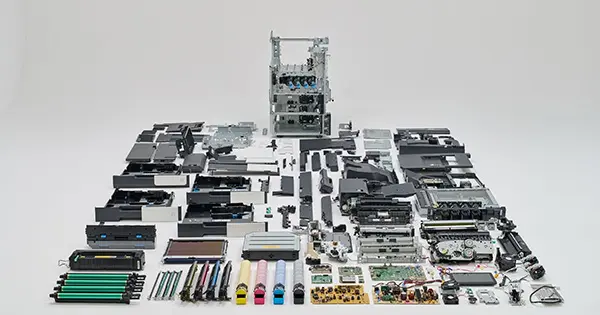 分解した部品