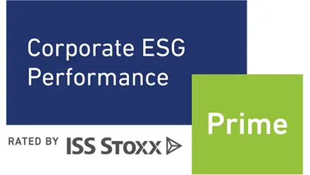 ISS ESG Corporate Ratingで「Prime」認定を取得していることを示した図