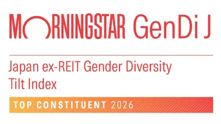 Morningstar 日本株式ジェンダー・ダイバーシティ・ティルト指数の構成銘柄に選定されていることを示した図